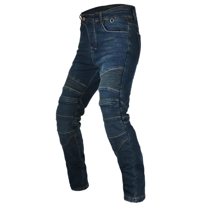 Mens Motorcycle Riding Pants Winter Warm Fleece Lined Biker Jeans With Silicone Knee Protection