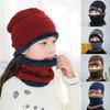 Warm Thermal Fleece Neck Scarf Cap Beanie Hat Scarf Balaclava Knitted Hat