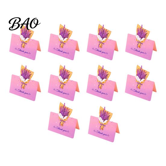 Holiday Blessing Card 10Pcs 3D Bouquet Greeting Card, Thank You Best Wishes Kit Folding Floral Note for Mother's Day Father's Birthday Thick