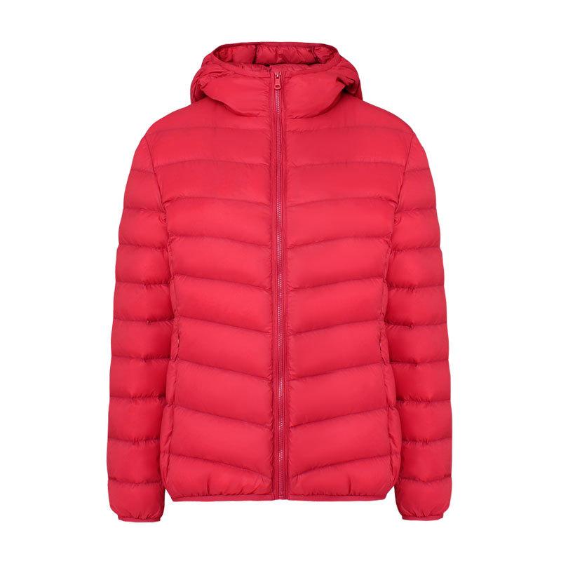 Light down jacket women's autumn and winter new short white duck down winter hooded and thin casual coat tide