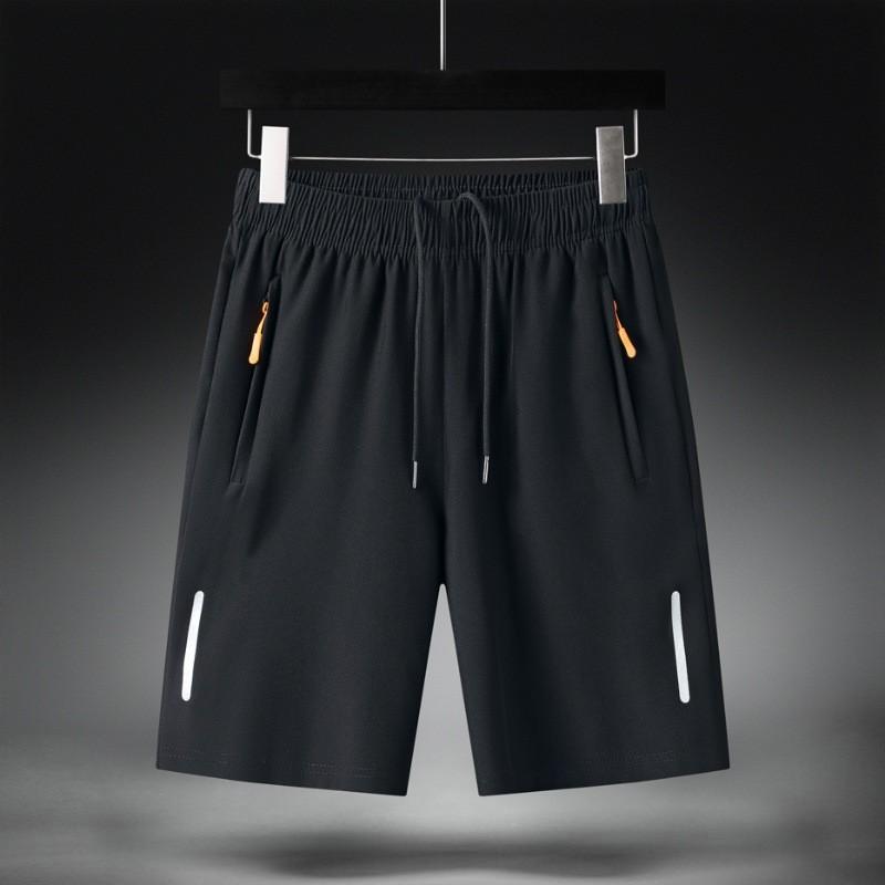 Men Summer Ice Silk Shorts With Elastic Waistband For Casual Leisure And Sports