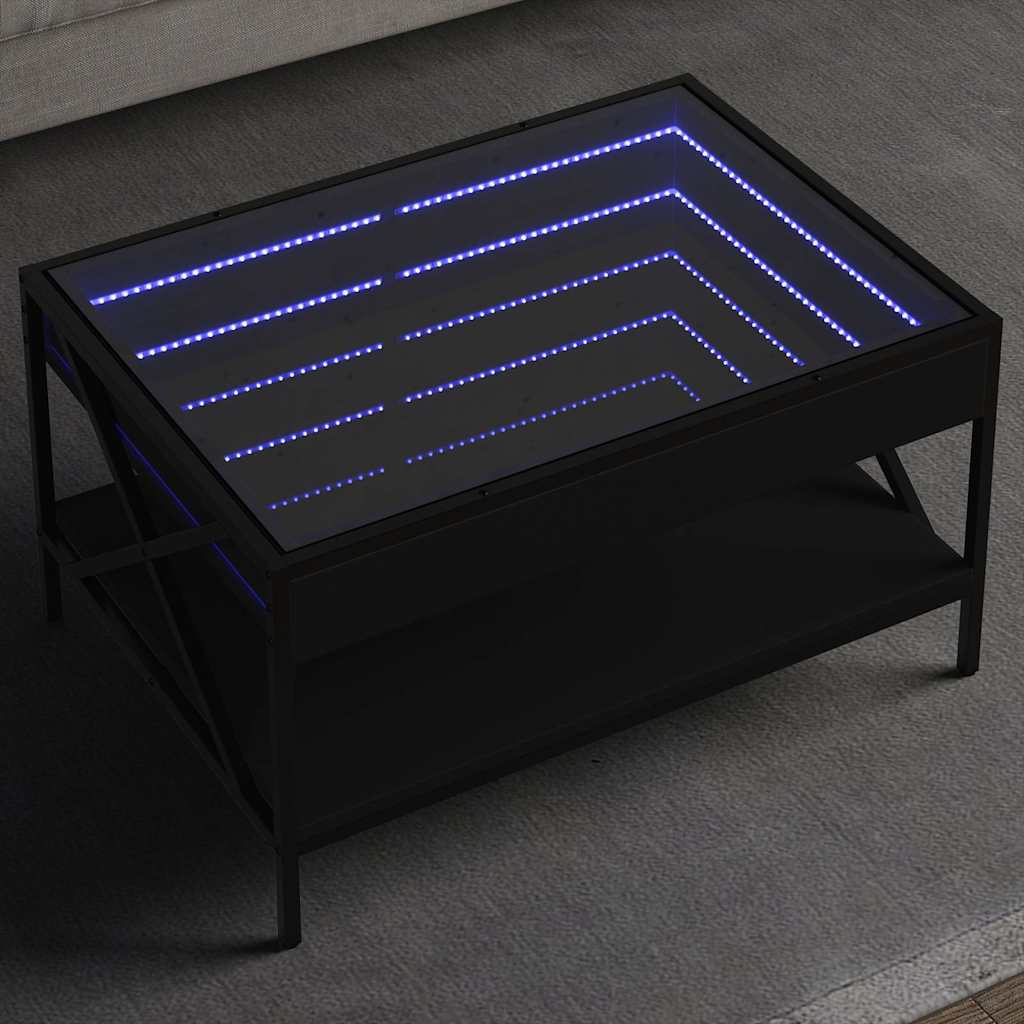 Infinity LED Coffee Table Black 70 x 50 x 38 cm