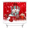 Christmas Snowman Decoration Shower Curtain Bath Tent Polyester Shower Curtain Four-Piece Christmas Bathroom Curtain