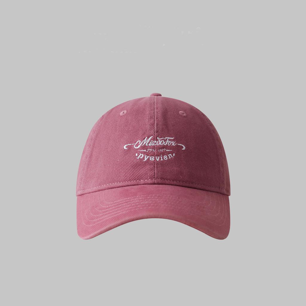New embroidered letter baseball cap for women, wide-brim soft-top hat, pure cotton outdoor versatile baseball cap for men