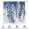 Акварельные синие листья Элегантная шторка для душа для современного декора ванной комнаты  Шторка Нетоксичная  Прочная ткань