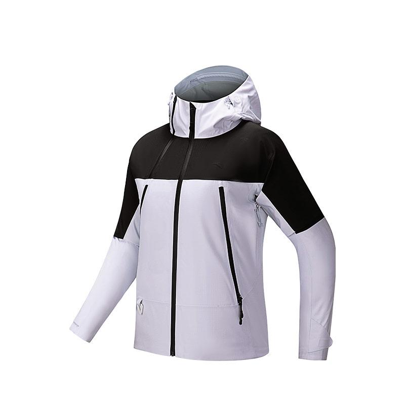 Anta X China National Geography Outdoor Series Удобная Повседневная Простая Толстовка на Молнии с Капюшоном Color Block Куртка из Жесткой Оболочки Ветрозащитная Водонепроницаемая 162516606-1