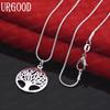 925 Sterling Silver Tree of Life Pendant Necklace Fashionable Wedding Jewelry