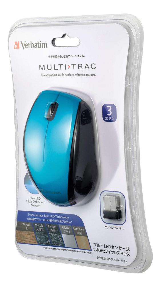 Verbatim Wireless LED Sensor Receiver MUSWBLBV1 Mouse, 2.4GHz, Blue, Type, Included, Blue,