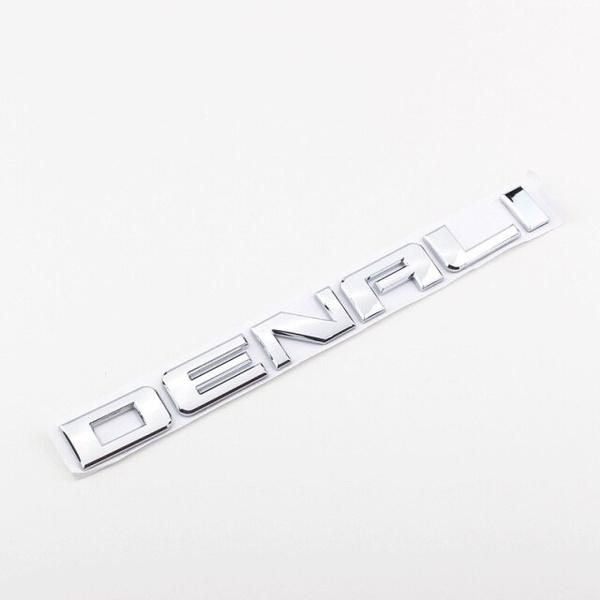 Silver Black For GMC SIERRA DENALI Rear Trunk Side Body Nameplate Logo Emblem Letters Sticker ABS Stereo 3D Car Styling