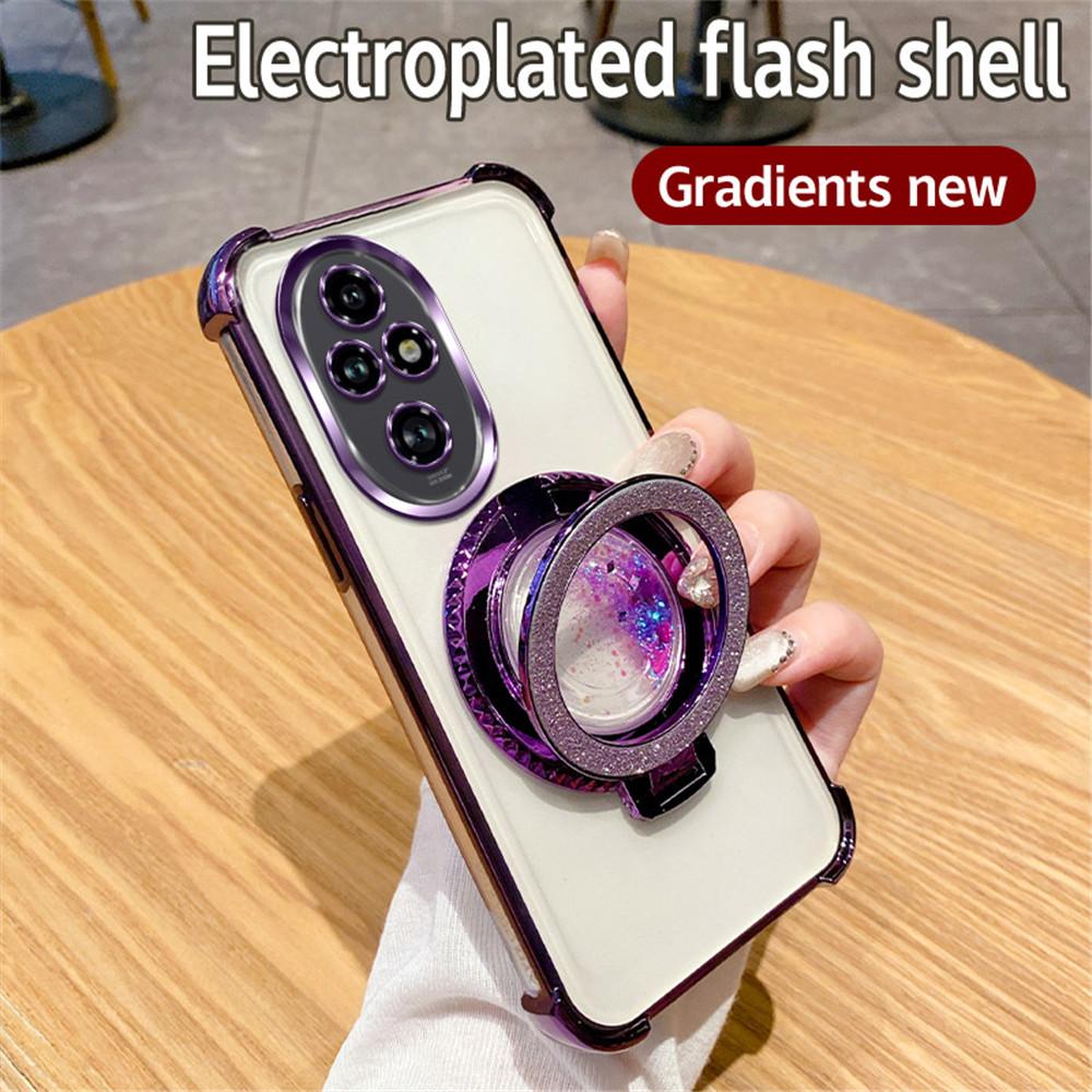 Магнитная подставка-перетекающий песок Чехол для телефона для Honor 200 100 90 80 70 60 50 Pro Градиент Глиттер Ударопрочный Мягкий Силиконовый Чехол-подставка