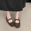 Fashion SUOJIALUN 2025 New Brand Women Flat Shoes Fashion Round Toe Mary Jane Shoes Soft Flat Heel Ladies Elegant Dress Single Shoes