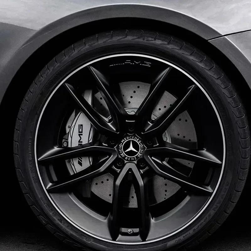 New 4PCS 56mm 65mm Car Wheel Center Hub Emblem Sticker for MERCEDES BENZ W203 W204 W205 W209   W211 W212 W176 W166 W163 W221  QQ60