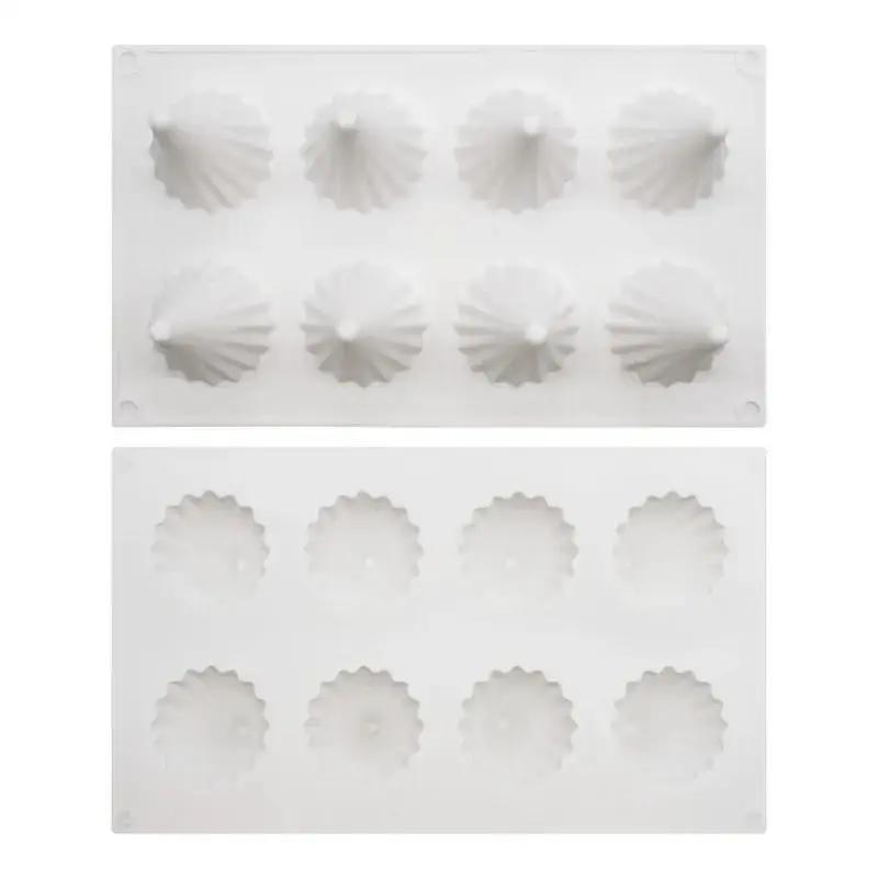 8 Рождественские елки Силиконовая форма для глазури печенья Ароматическая свеча Форма для полосатой елки Шоколадная форма