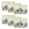 Christmas Snowflakes Deers Wedge Placemats for Round Table Set of 4, Winter Seasonal Kitchen Dining Table Decoration for Indoor Party Home