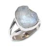 Кольцо из цельного стерлингового серебра 925 пробы с натуральным камнем Лунный камень с радужным сиянием, размер 6.5 o0f36