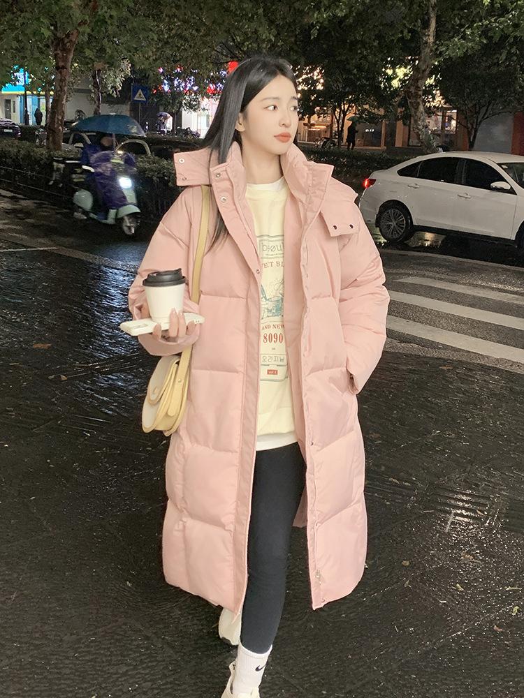Женская одежда средней и длинной длины с хлопковой подкладкой 2024 женская утолщенная корейская версия выше колена куртка с хлопковой подкладкой