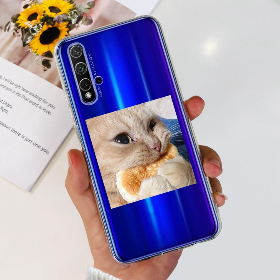 Чехол для телефона Huawei Nova 5T Nova5T YAL-L21 YAL-L61 YAL-L71 Элегантный принт Мягкий силикон Прозрачный ТПУ Тонкие чехлы