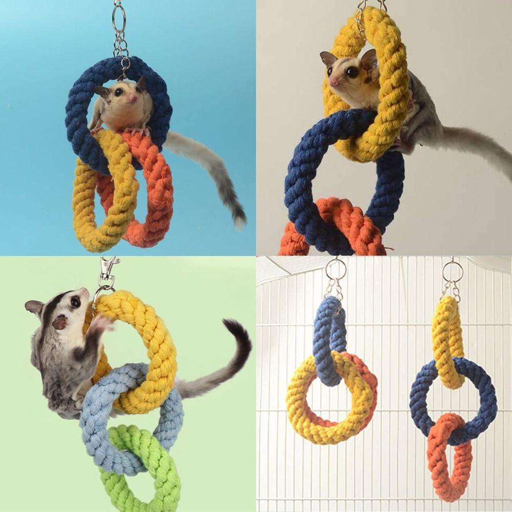 Toy Cotton Rope Bird Rope Hanging Hamster Toy Sugar Glider Cage Accessories Climbing Rope Toys