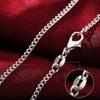 New 925 Sterling Silver 16 /18 /20 /22 /24 /26 /28 /30 Inch 2mm Side Chain Necklace For Woman Man Fashion Charm Jewelry Gift