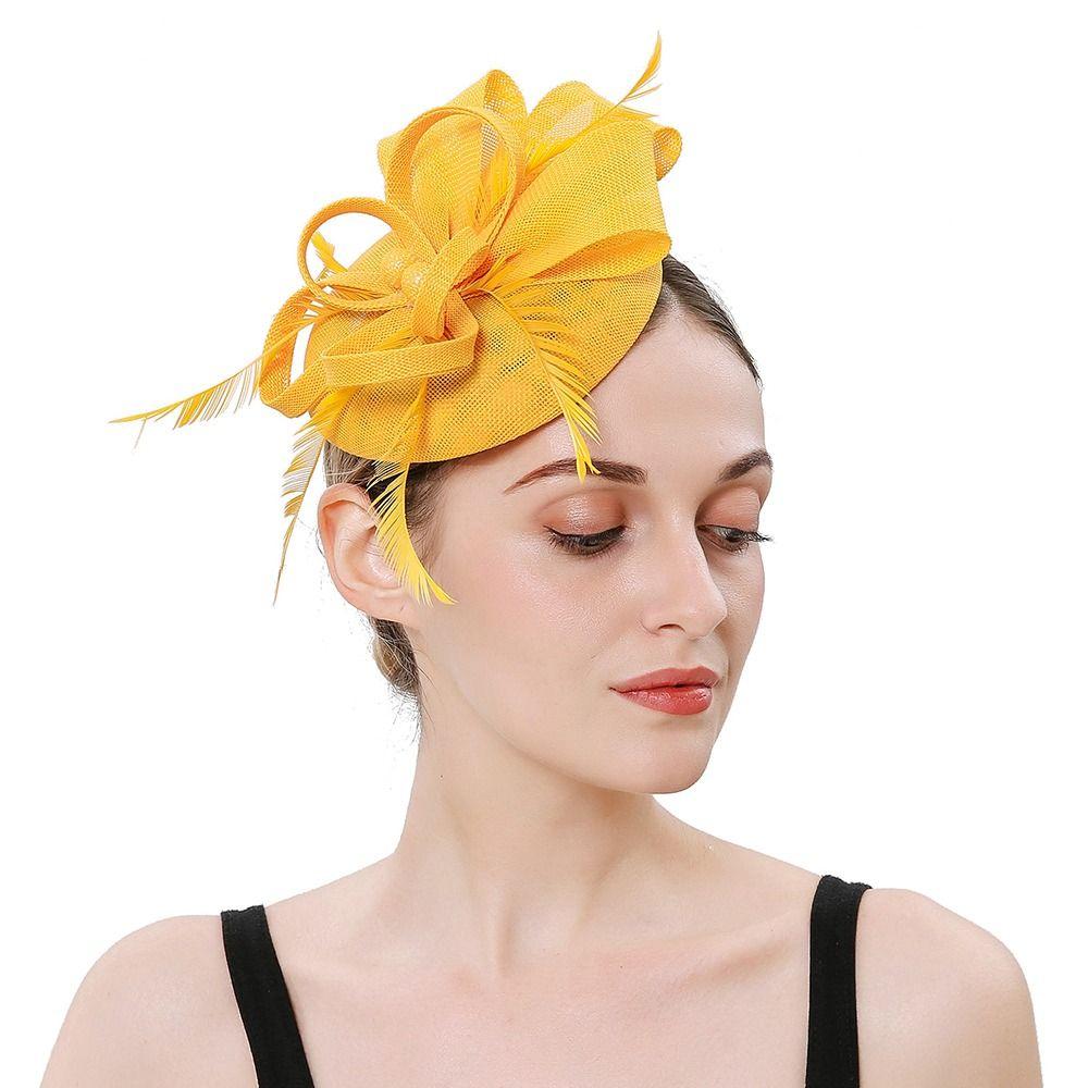 Шляпки-fascinator с перьями Цветочные аксессуары для волос Модный макияж Выпускной Женщины