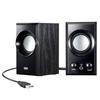 USB-динамик Sanwa Supply с деревянным корпусом и пассивным излучателем, черный MM-SPU7BK