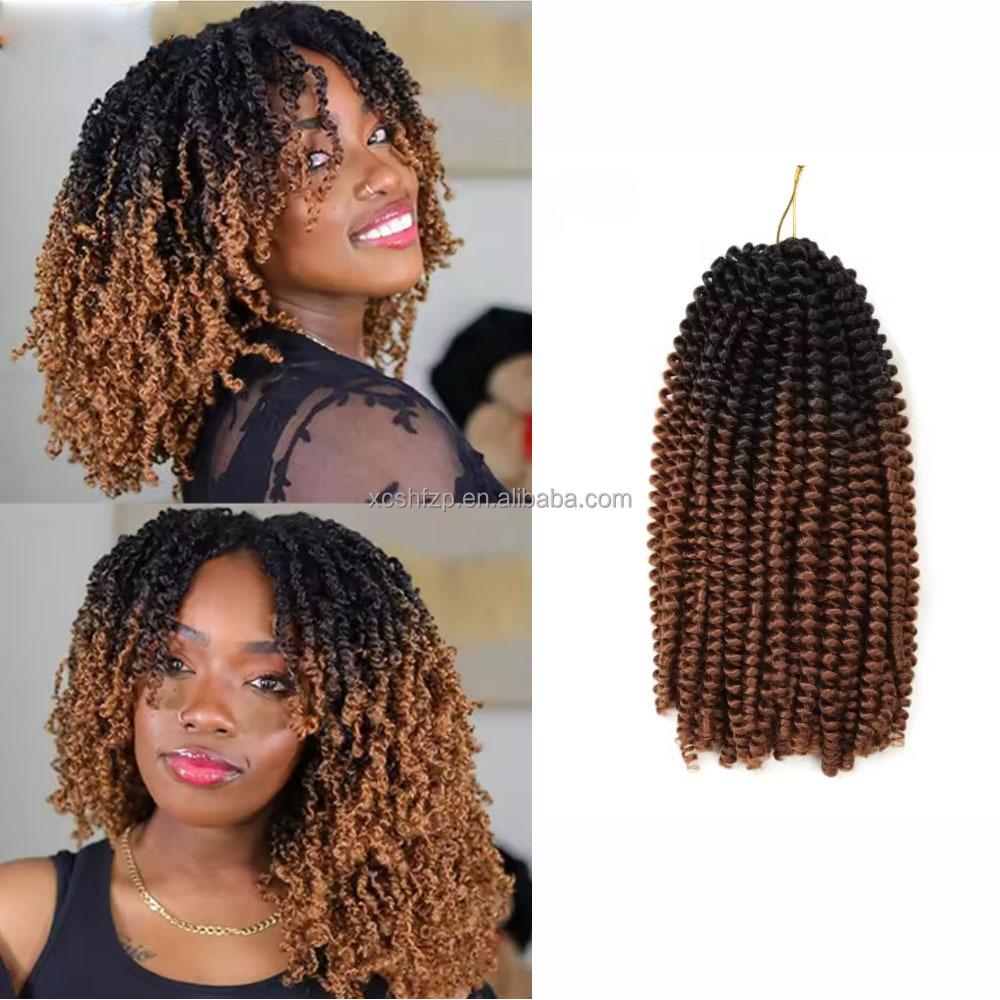8inch Spring Twist Hair for Braids 30strands Curly Twist Water Wavy Crochet Hair Extensions Pre Looped Passion Spring Twist Hair