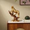 The Bookcase with a Golden Leopard Desktop Is a High-end, Elegant, and Modern Leopard-shaped Decoration for the Bedroom