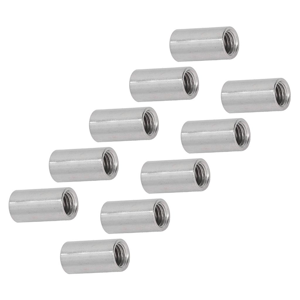 10 шт. Соединительная гайка Круглая M12 Нержавеющая сталь Гайка-соединитель стержня Внутренняя резьба Крепеж