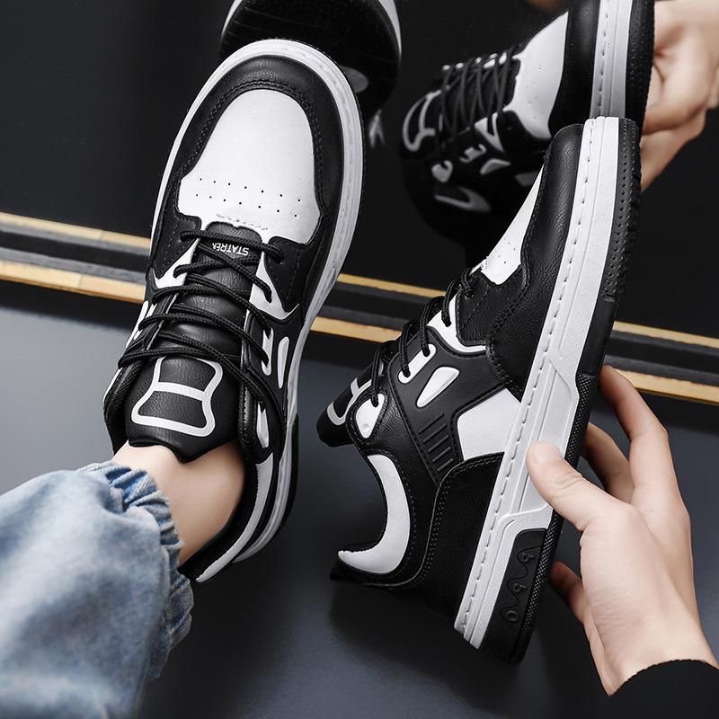 Fashion 2025 New Men's Shoes Breathable White Shoes Men's Trendy Versatile Thick Soled Low Cut Sneakers Casual Board Shoes