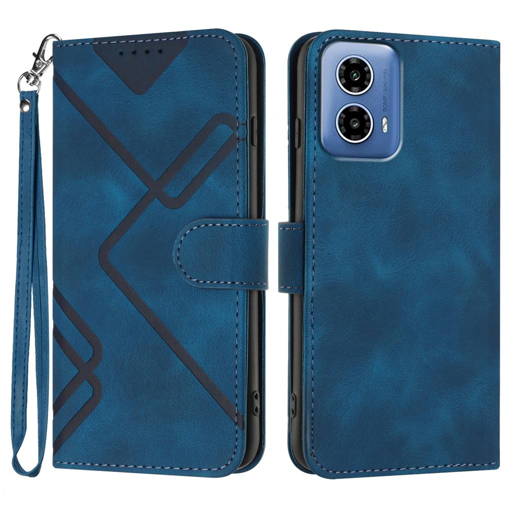 Knurling Stripe PU Leather Wallet Card Bag Phone Case for Motorola Moto E20,E30,E40,S30 Pro,E22,G32,G62,G53,G73,G13,G23,Edge 40...