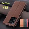 Роскошный магнитный адсорбционный кожаный чехол для Vivo Y35 Y 35 4G / Vivo Y35 5G флип-чехол защитный чехол Fundas Coque