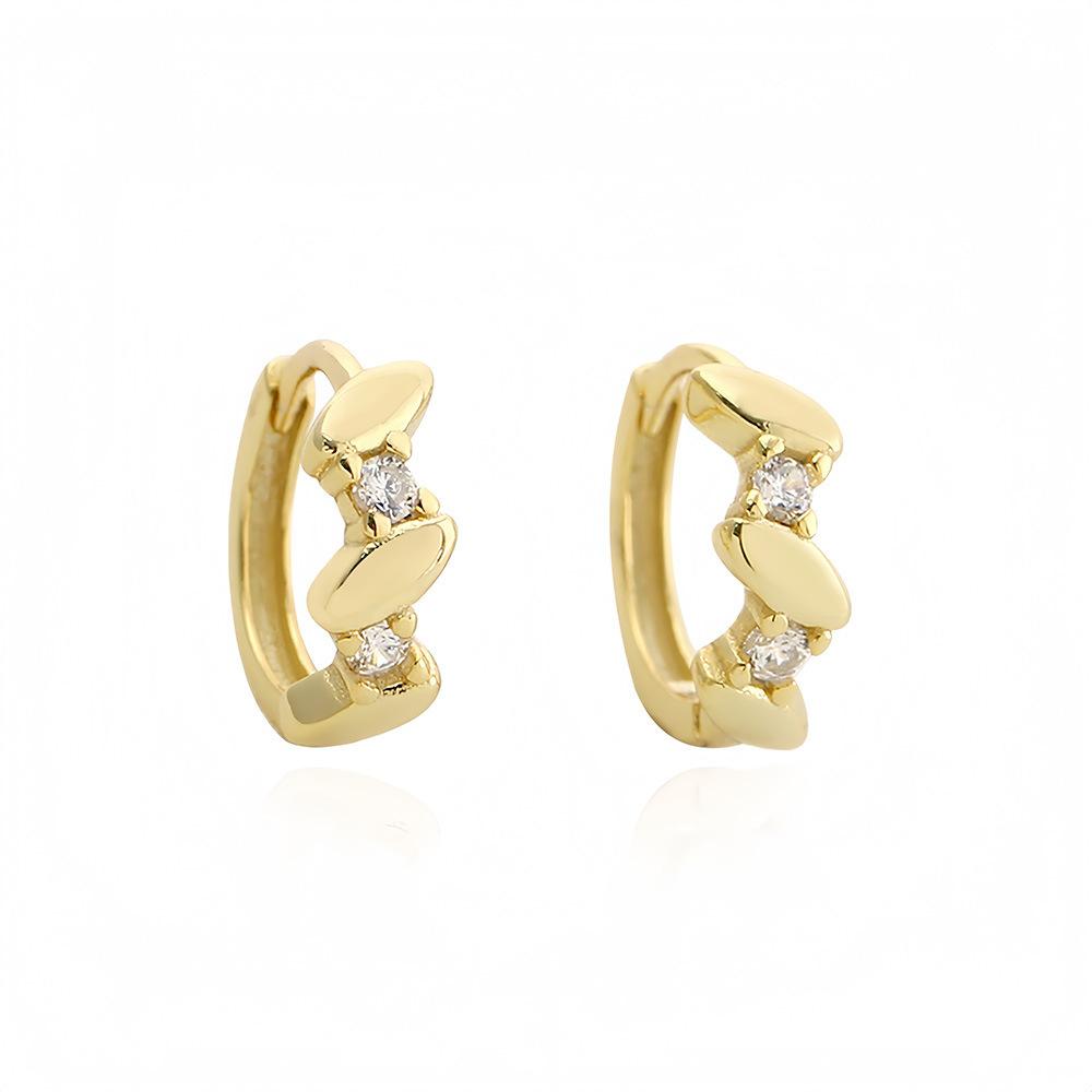 Fashion 925 Sterling Silver Irregular Hoop Earring 18K Gold Plated Minimalist Zircon Hoop Earring Jewelry for Women