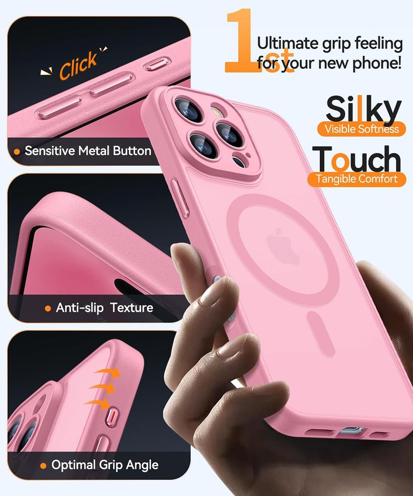 Роскошный прозрачный матовый гибридный жесткий чехол цвета конфет для iPhone 16 15 14 13 12 11 Pro Max Plus мягкий сильный магнит для Magsafe