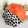 1pc Dots Orange Automatic Open/Close Umbrella - Compact Travel Umbrella with 8-Rib Durable Frame, Lightweight & Portable Design z54