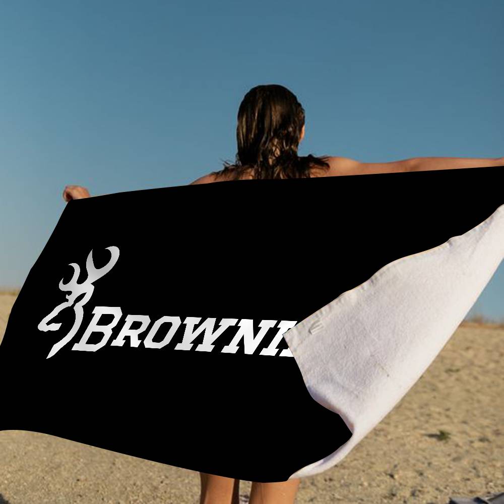 B-Browning Логотип Микрофибровое Одеяло Быстросохнущие Пляжные Полотенца Большой Размер Печать Супервпитывающее Полотенце-Одеяло для Бассейна