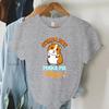 Women's Fashion T-shirt Graphic Lovely Graphic Guinea Pig Make Me Happy Printing for Girl Casual Oversized Short Sleeve Tshirts