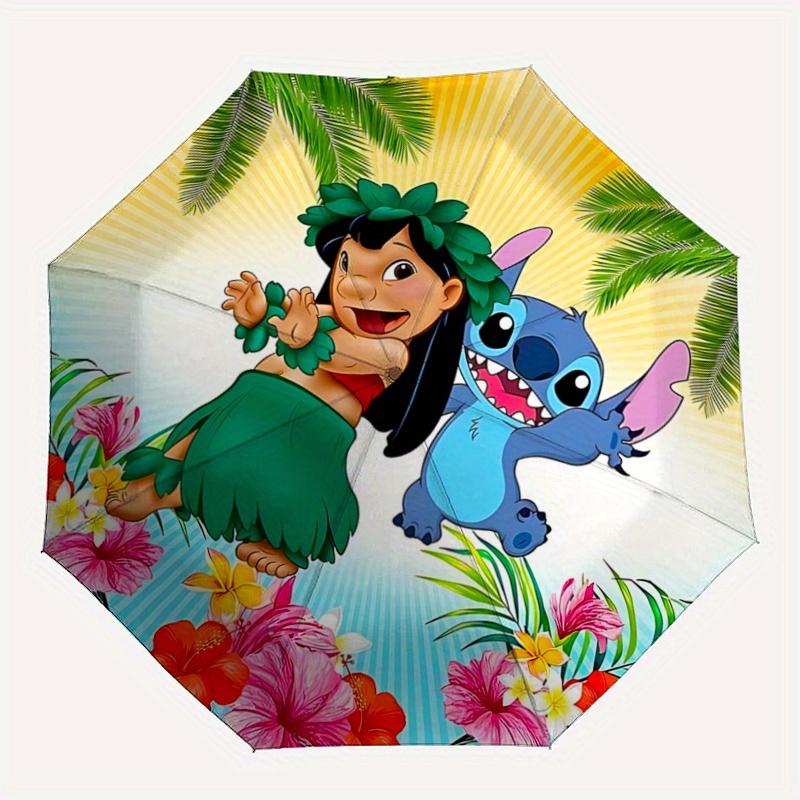 1pc Happy Star and Stitch Pattern Umbrella, Fashionable, Personalized, High-Value Folding Umbrella, a Must-Have for Summer, 8-Rib Durable Ir
