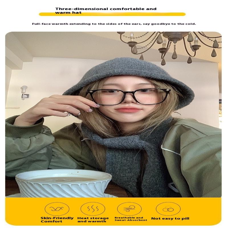 Корейский шарф-капюшон, шапка-балаклава, защита ушей, теплые шапки-бомберы, женские ретро-шапки с завязками и бантами, зимние аксессуары, вязаная шапка-закон