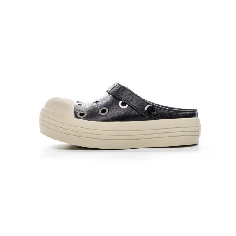 Thick Bottom Design Sense Mango Head Bag Head Half Slippers Women's Summer New Metal Buckle Hole Outside Wear Tide