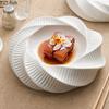 White Ceramic Dining Plate Creative Dinner Steak Plate Hotel Restaurant Main Course Dessert Plate Home Kitchen Tableware