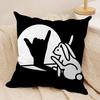 Funny Rabbit hand shadow Cushion Cover Soft Plush Fabric DoubleSided Printed Cushion Covers for All Seasons Modern Home Decor
