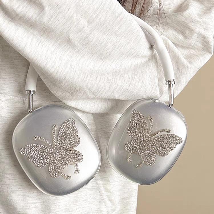 Premium Flash Diamond Butterfly AirPods Max Protective Cover Apple Headcap Earmuffs Earphone Case -
