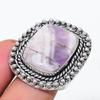 Natural Chevron Amethyst Gemstone 925 Sterling Silver Jewelry Ring Size 9 P0L05