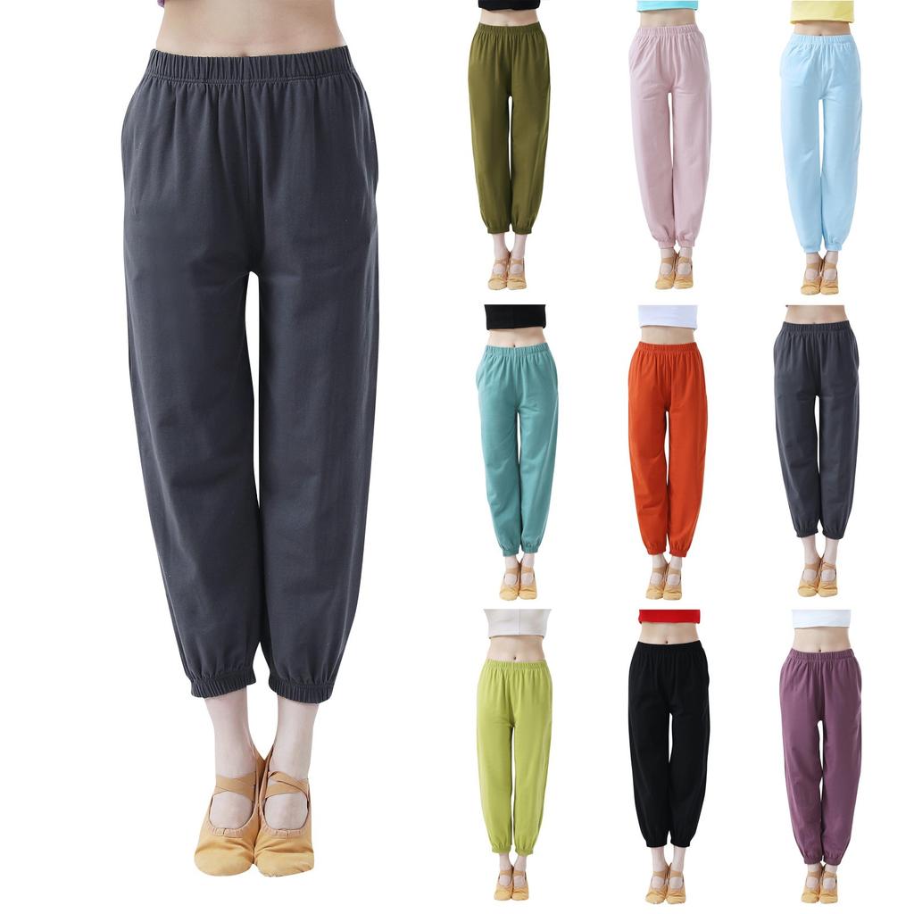 Женские повседневные прямые брюки, однотонные повседневные длинные брюки, спортивные брюки с девятью точками