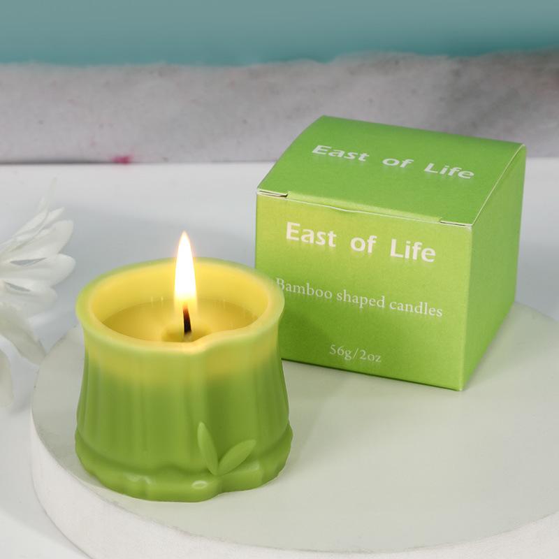 Creative Bamboo-Shaped Aromatherapy Soy Wax Candles Handmade for Atmosphere-Creating Gifts for Birthdays