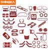 SHINEKA ABS интерьер красный углеродное волокно декоративные наклейки для Jeep Wrangler JK 2011-2017 автомобильные 2/4 дверные аксессуары