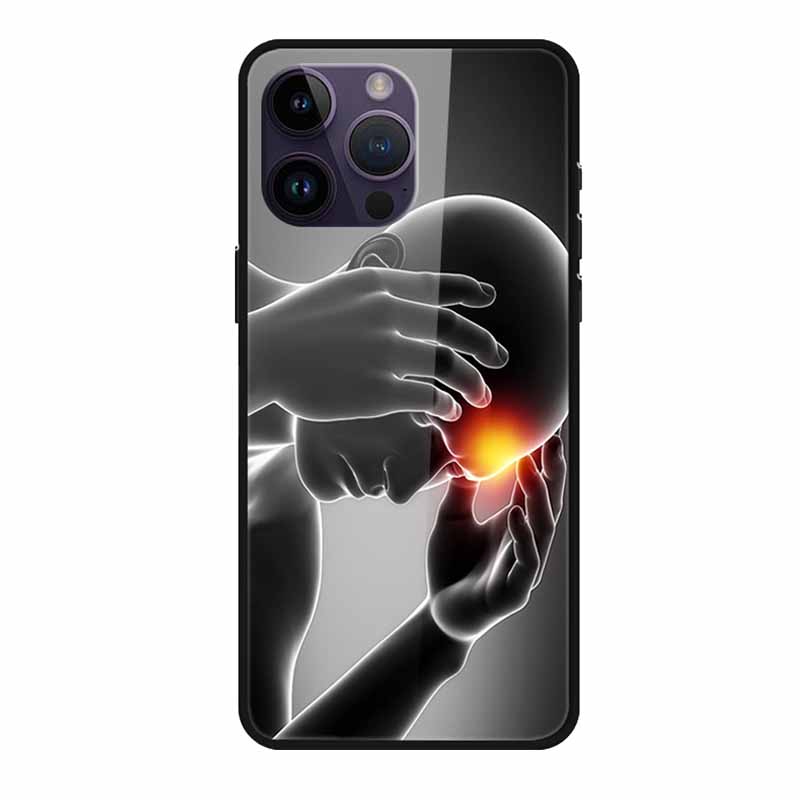 Закаленное Стекло Чехол Для iphone 15 Pro Max Чехол Жесткое Стекло Задняя Крышка Мягкий ТПУ Бампер Для iphone 16 Pro Max Чехол для Телефона 16Pro Max