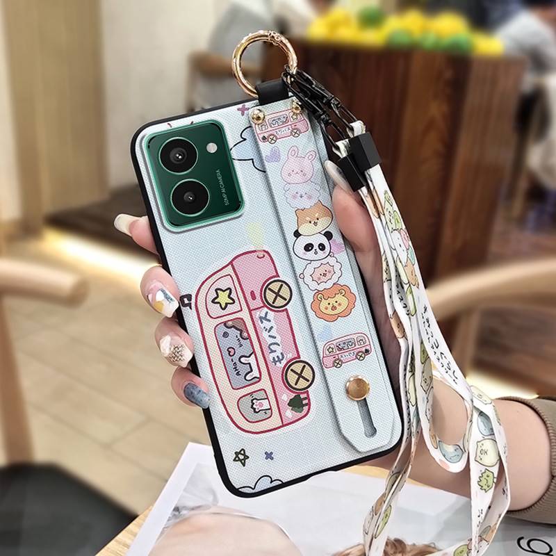 Cartoon Wristband Phone Case For Nokia HMD Pulse/Pulse+/Pulse Pro Shockproof Anti-knock Wrist Strap Fashion Design Ring