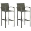 Bar Stools - vidaXL - 2 Pcs - Grey - Woven Resin - Powder-coated Steel