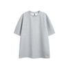 Summer slack silhouette short-sleeved T-shirt men's loose round neck solid color simple casual 2026 trendy loose top